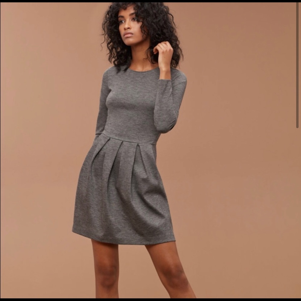 Aritzia Wilfred Tartine Dress Heather Charcoal 0